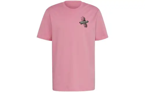 Adidas Originals Adventure Trail T Shirts Men's Pink Crew Neck Moderate Straight Fit