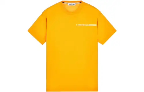 STONE ISLAND T Shirts Men's Orange Crew Neck Moderate Straight Fit