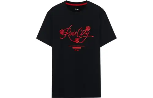 Li Ning Sports Basketball Collection T Shirts Men's Black Crew Neck Moderate Other