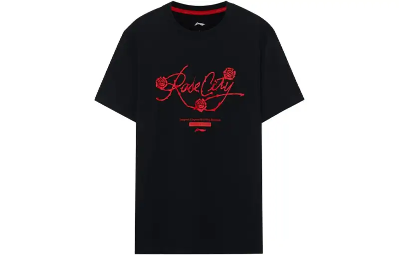 Li Ning Sports Basketball Collection T Shirts Men's Black Crew Neck Moderate Other