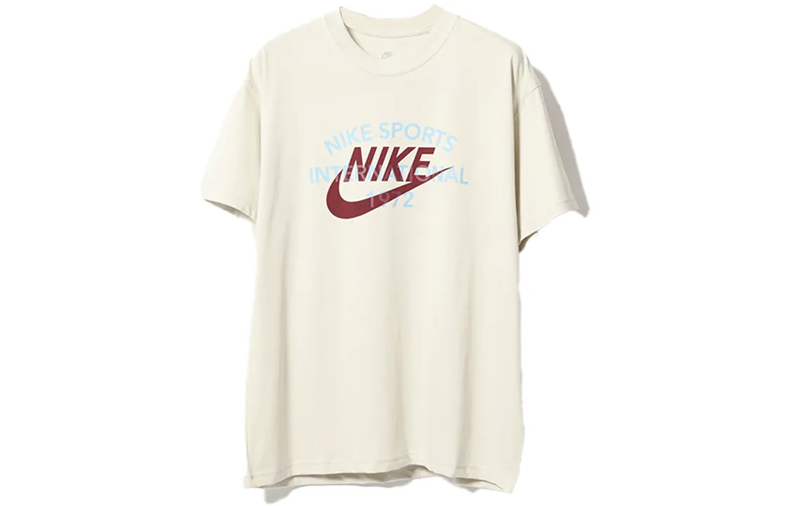 Nike T-Shirts Men's Light Bone Crew Neck Moderate Straight Fit
