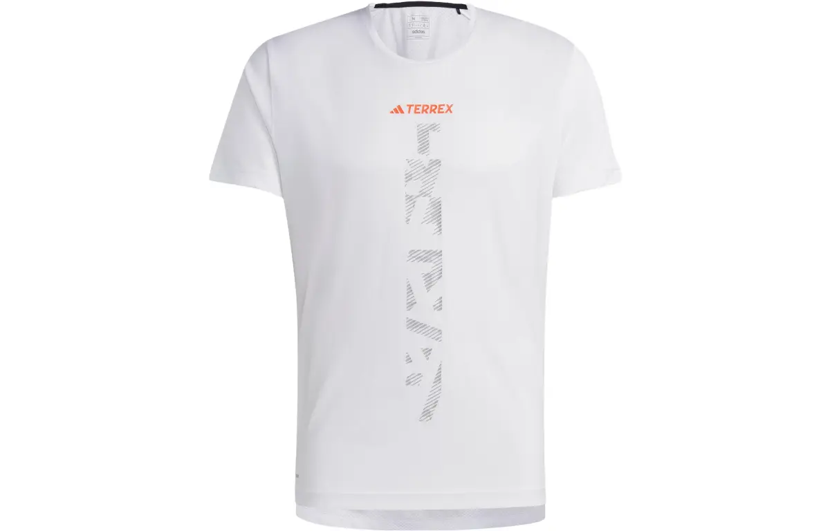 Adidas T-Shirts Men's White Crew Neck Moderate Straight Fit
