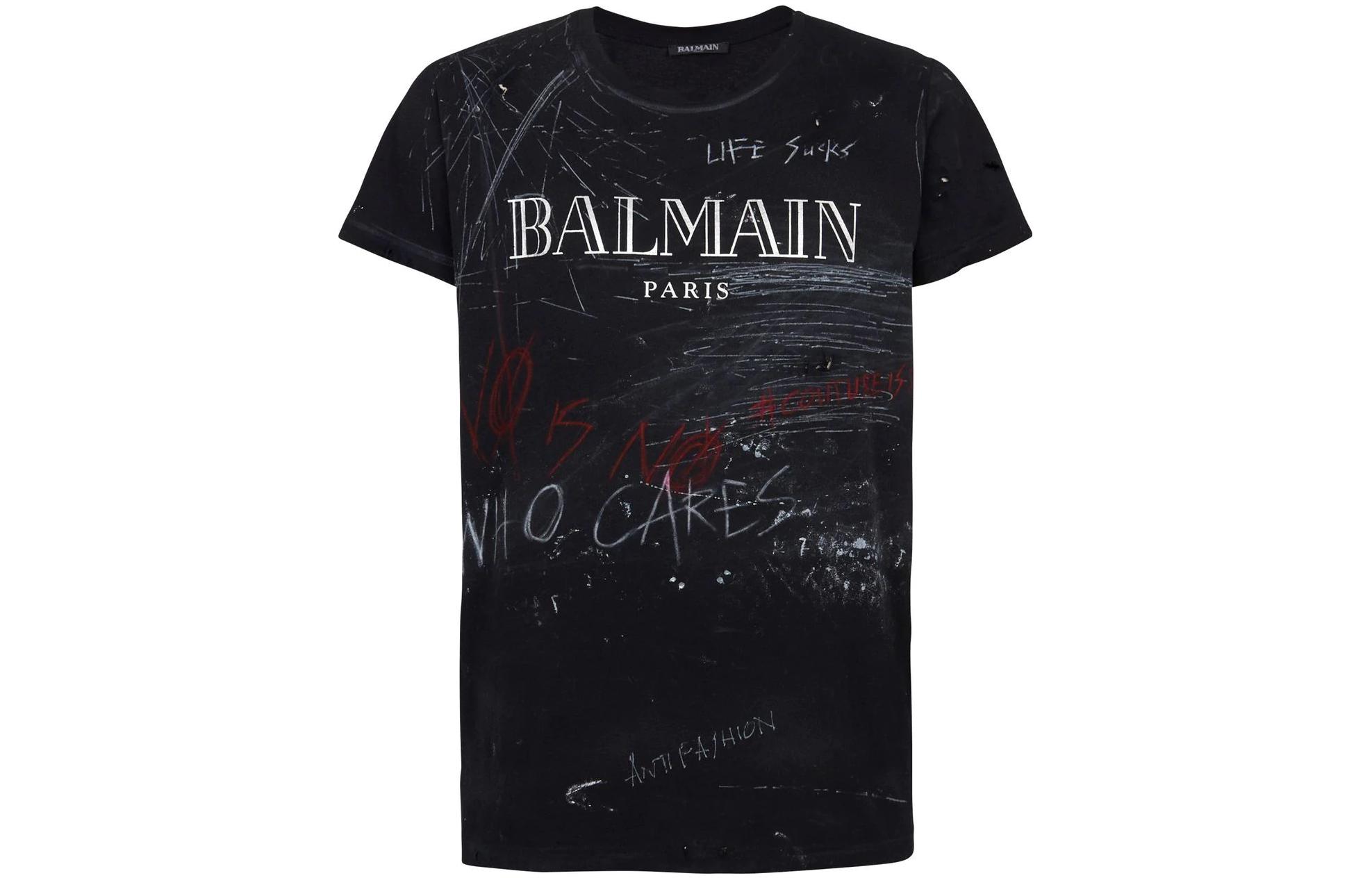 Мужская футболка BALMAIN SS22 Logo (черная)