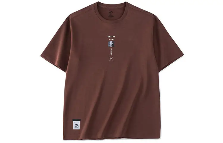 ANTA Variety Training Collection T Shirts Men's Ginger Red Crew Neck Moderate Straight Fit