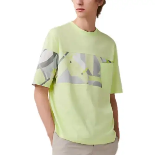 HERMES T Shirts Men's Lemon Water Crew Neck Moderate Straight Fit