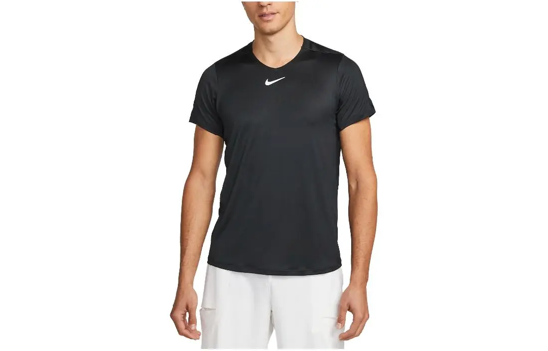 Nike T-Shirts Men's Black Crew Neck Moderate Straight Fit