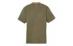 Timberland T Shirts Men's Olive Green Crew Neck Moderate Straight Fit