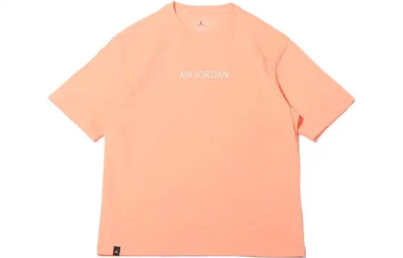 Jordan T Shirts Men's Watermelon Pink Crew Neck Moderate Straight Fit