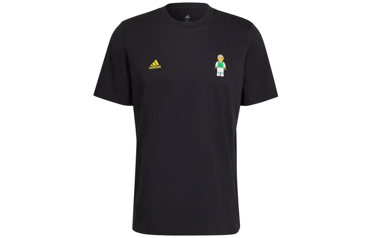 Adidas T-Shirts Men's Black Crew Neck Moderate Straight Fit
