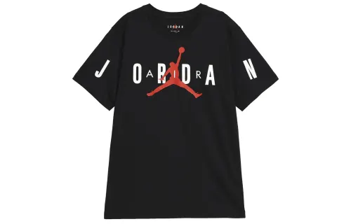 Jordan T Shirts Men's Black Crew Neck Moderate Straight Fit