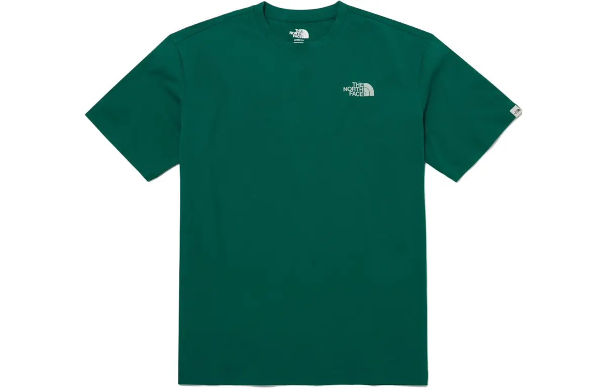 THE NORTH FACE T-Shirts Men's Green Crew Neck Moderate Straight Fit