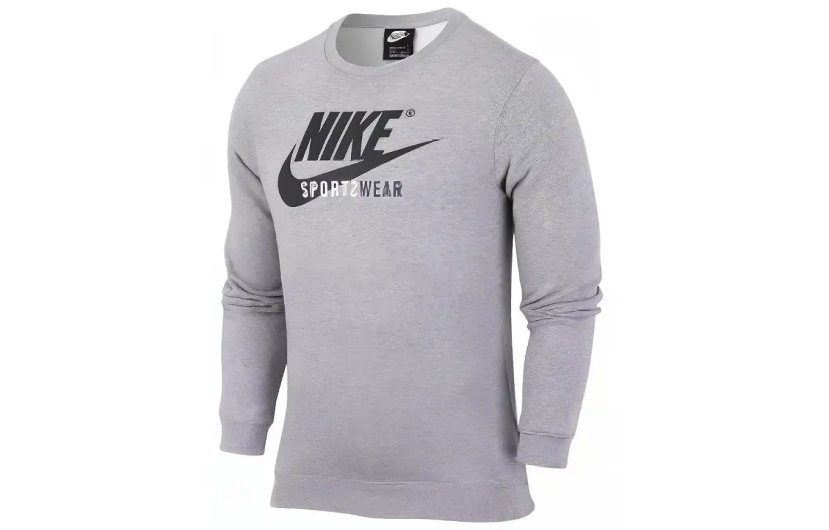Nike T-Shirts Men's Gray Crew Neck Moderate Straight Fit