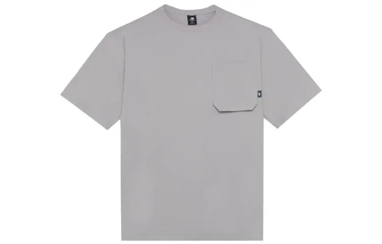 New Balance T-Shirts Men's Gray Crew Neck Moderate Straight Fit