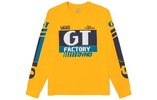 Vans X Our Legends T Shirts Unisex Yellow Crew Neck Moderate Straight Fit