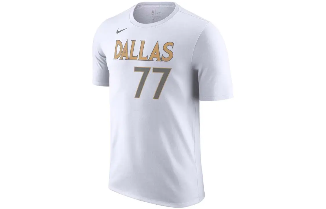 Nike T-Shirts Men's White Crew Neck Moderate Straight Fit