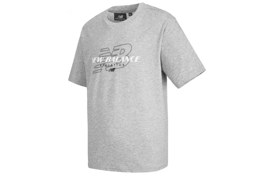 New Balance T-Shirts Unisex Medium Gray Crew Neck Moderate Straight Fit