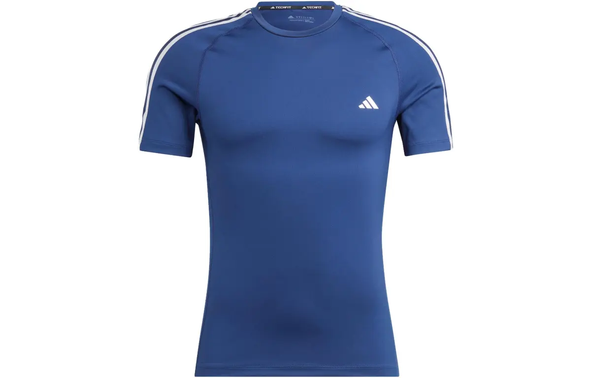 Adidas T-Shirts Men's Dark Blue Crew Neck Moderate Nipped-in Waist