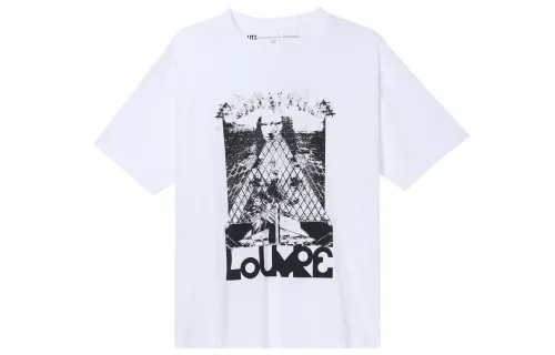 UNIQLO/X T Shirts Unisex White Crew Neck Moderate Straight Fit