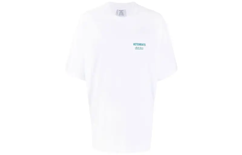 Vetements T Shirts Men's White Crew Neck Moderate Straight Fit