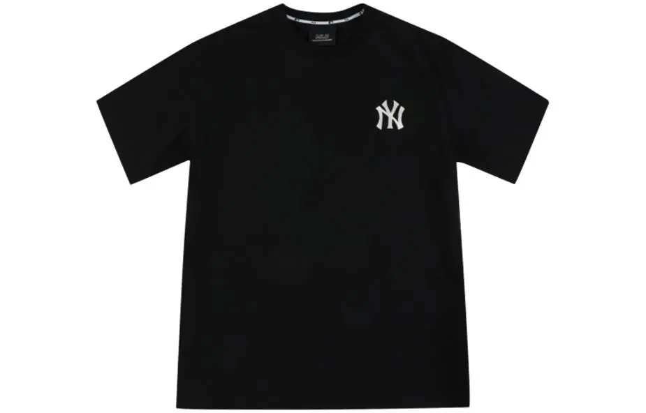 MLB T-Shirts Unisex Black Crew Neck Moderate Straight Fit