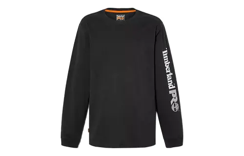 Timberland T Shirts Men's Black Crew Neck Moderate Straight Fit