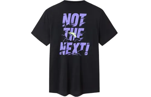 ANTA T Shirts Men's Black Crew Neck Moderate Straight Fit
