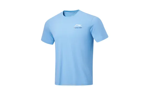 Li Ning Badminton Collection T Shirt Men's Light Sea Blue