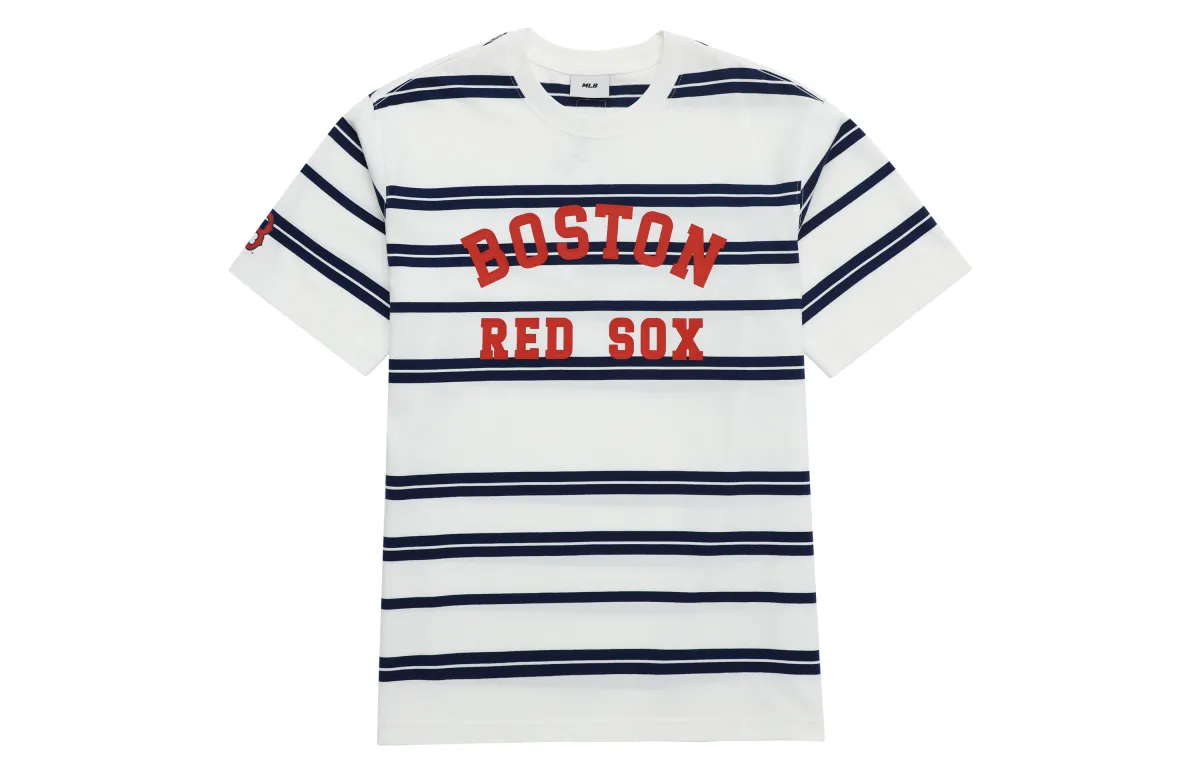 MLB Drop Shoulder Sleeve T Shirt Unisex Ivory White