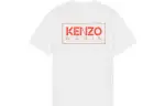 KENZO Letter Logo T Shirts Men's White Crew Neck Moderate Straight Fit