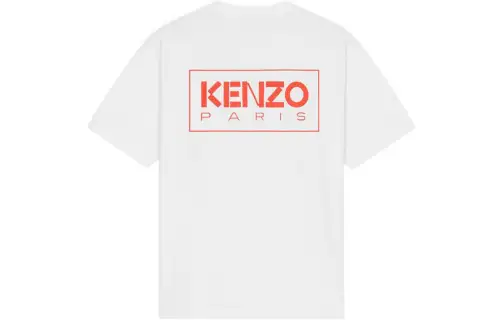 KENZO Letter Logo T Shirts Men's White Crew Neck Moderate Straight Fit