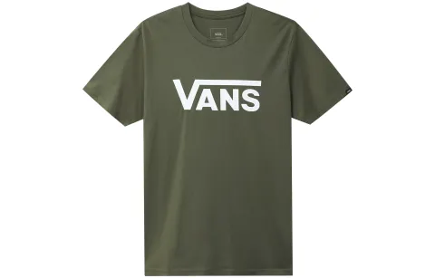 Vans T-Shirts Men's Army Green Crew Neck Moderate Straight Fit