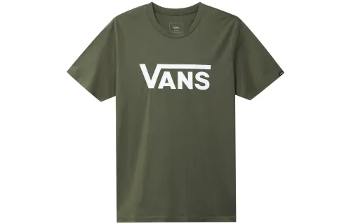 Vans T Shirts Men's Army Green Crew Neck Moderate Straight Fit