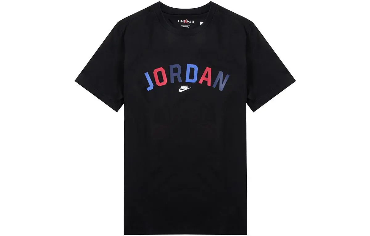 Nike T-Shirts Men's Black Crew Neck Moderate Straight Fit