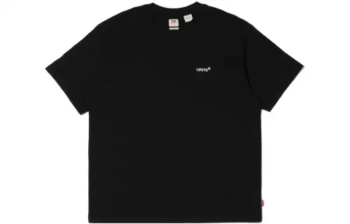 Levis T Shirts Unisex Black Crew Neck Moderate Straight Fit