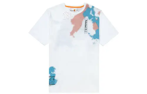 Timberland T Shirts Men's White Crew Neck Moderate Straight Fit