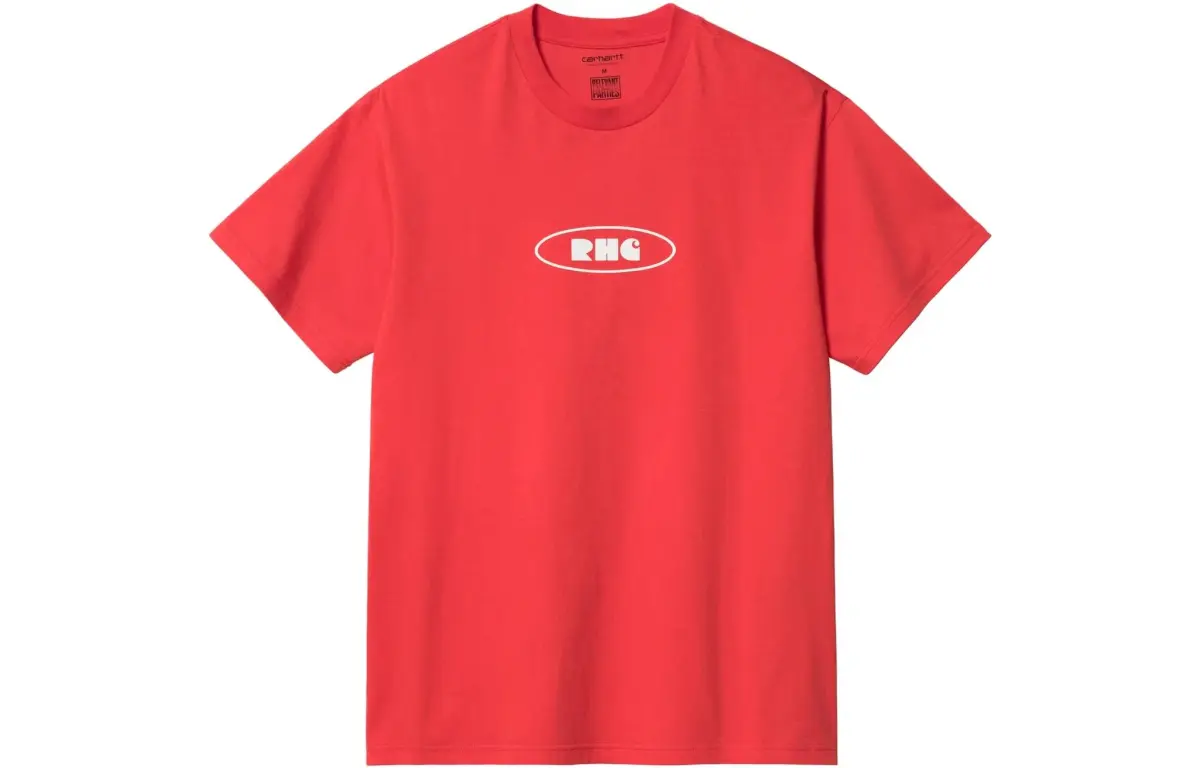 Carhartt WIP T-Shirts Men's Red Crew Neck Moderate Other