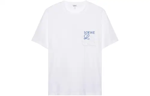 LOEWE T Shirts Men's White Crew Neck Moderate Straight Fit
