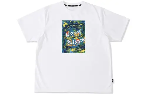 New Balance 9BOX T Shirts Men's White Crew Neck Moderate Other