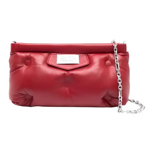 Maison Margiela Lambskin One Shoulder Crossbody Clutch Women's Red