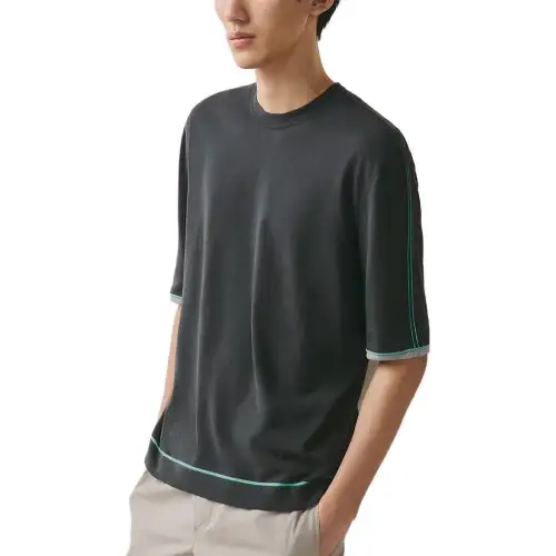 HERMES T Shirts Men's Lead Crew Neck Moderate Straight Fit