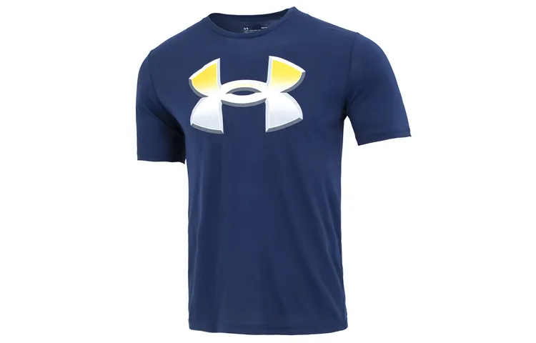 Under Armour T-Shirts Men's Blue Crew Neck Moderate Straight Fit