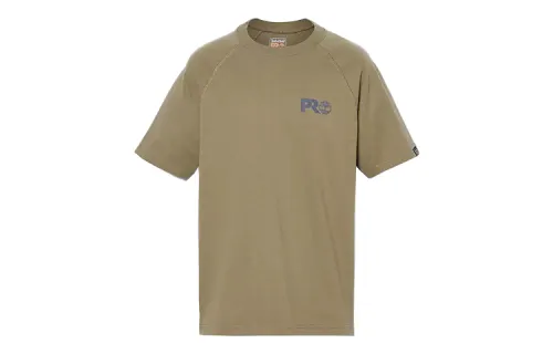 Timberland T Shirts Men's Olive Crew Neck Moderate Straight Fit