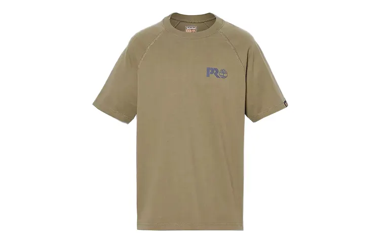 Timberland T Shirts Men's Olive Crew Neck Moderate Straight Fit