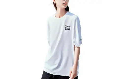 ANTA X Sean Skateboard T Shirts Unisex Snowflake White Crew Neck Moderate Straight Fit