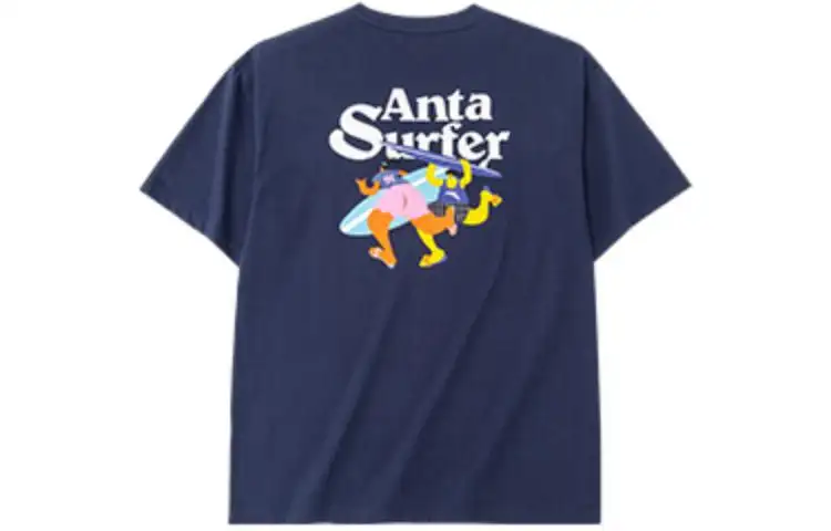 ANTA Life Collection T Shirts Unisex Blue Crew Neck Moderate Straight Fit