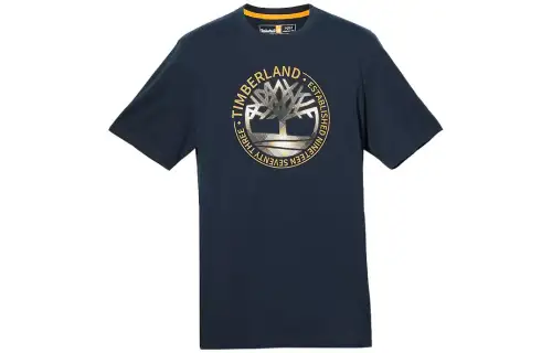 Timberland T Shirts Men's Marine Blue Crew Neck Moderate Straight Fit