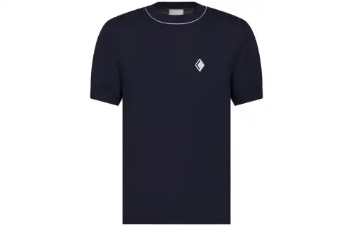 DIOR T Shirts Men's Blue Crew Neck