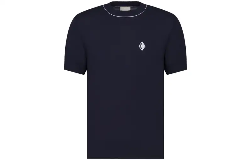 DIOR T Shirts Men's Blue Crew Neck