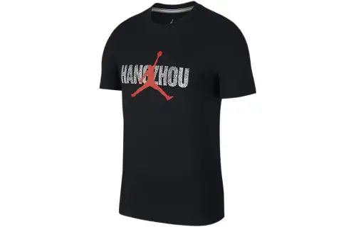 Jordan T Shirts Men's Black Crew Neck Moderate