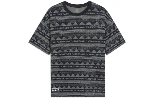 Li Ning Wade Collection T Shirts Unisex Black Print Crew Neck Moderate Straight Fit